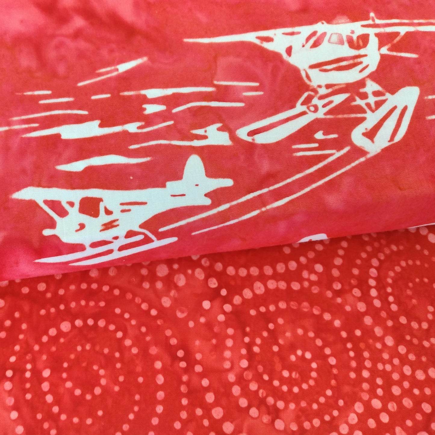 "Taking Flight - Sea Plane" BY BANYAN BATIKS COLOUR: 83162-24 Dark Red