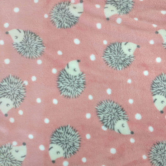 Whisper Hedgehog Rose Minky Printed Double Sided 3 Colour Ways