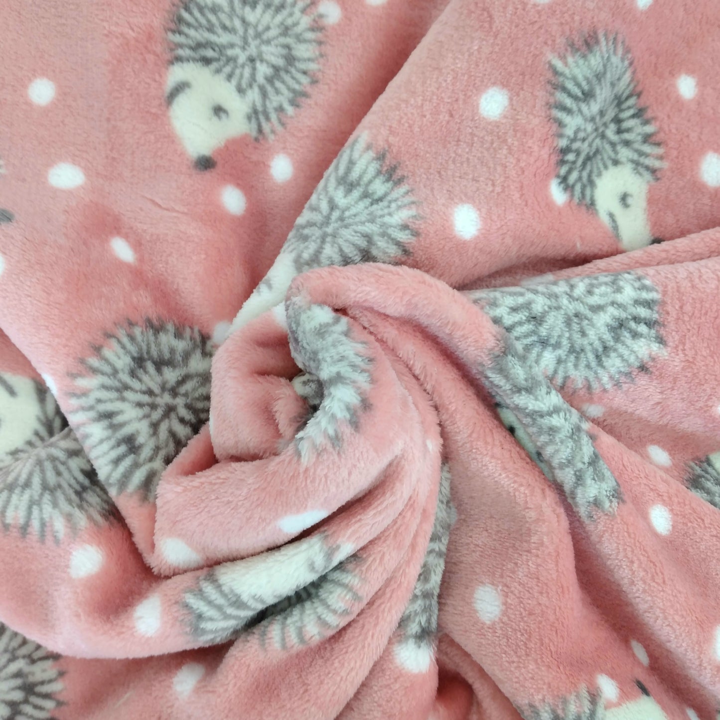 Whisper Hedgehog Rose Minky Printed Double Sided 3 Colour Ways
