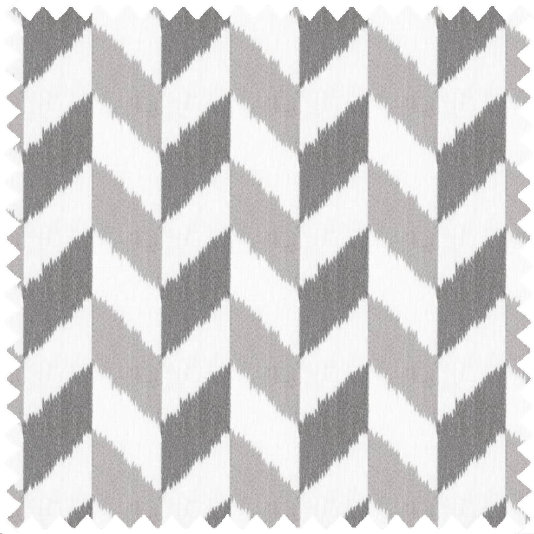 geometric embroidered grey stripe