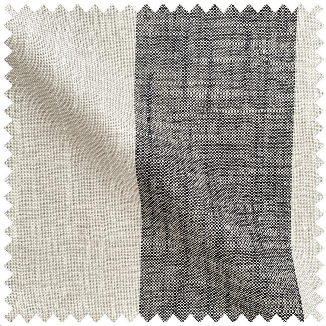Linen side stripe drapery fabric for romans or luxury interior design fabric