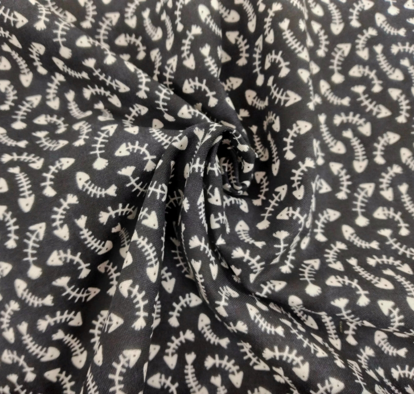 Whiskers & Wine - Fish Bones from Northcott Colour: 26888-99 Black 1/2yd (18") (Copy)