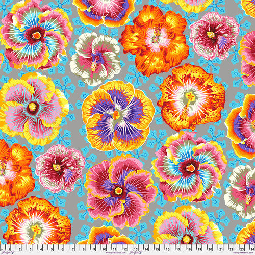 "Kaffe Fassett Collective - Floating Hibiscus" For Free Spirit COLOUR: Grey