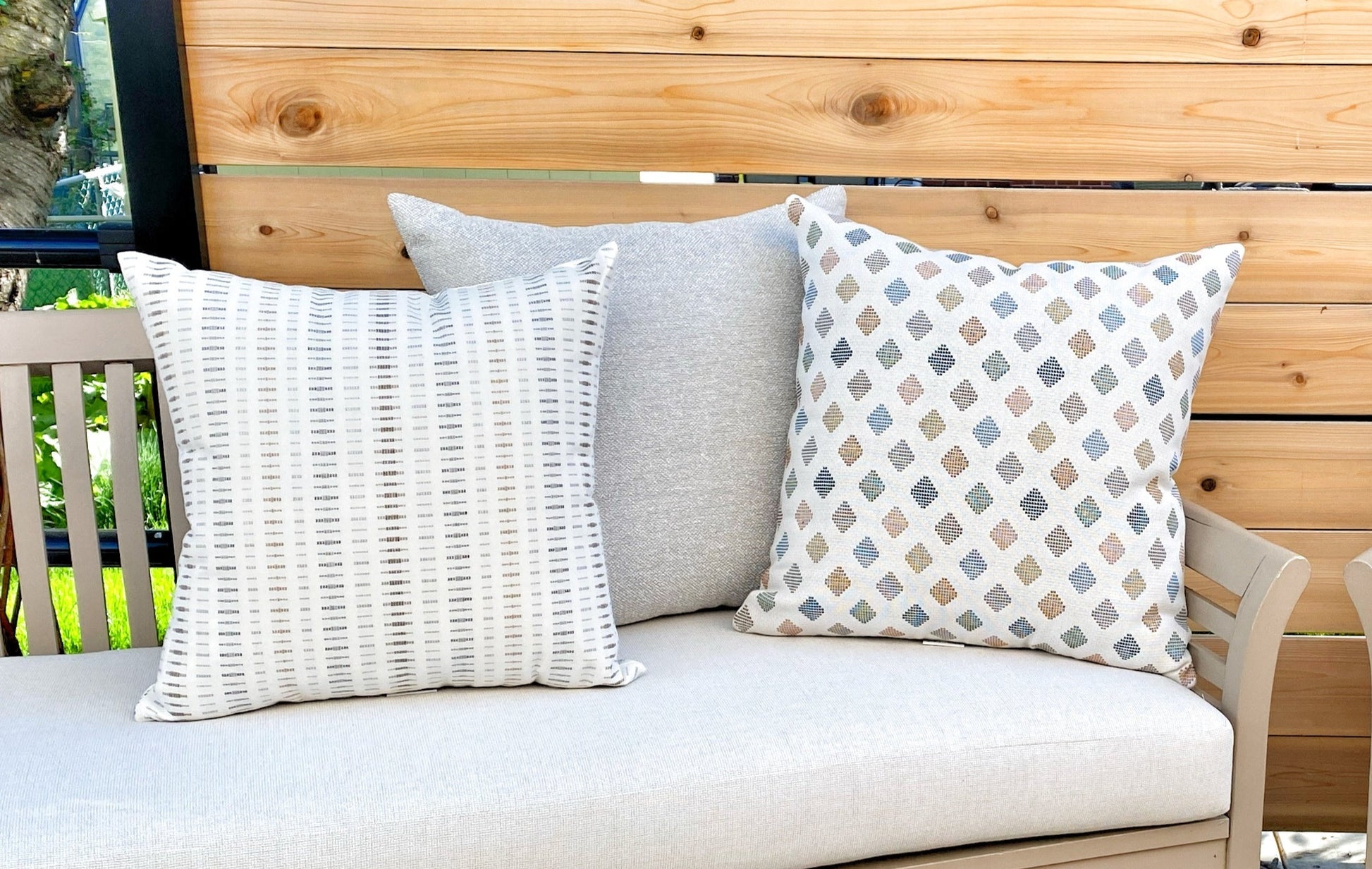 stripe geometric sunbrella pillow