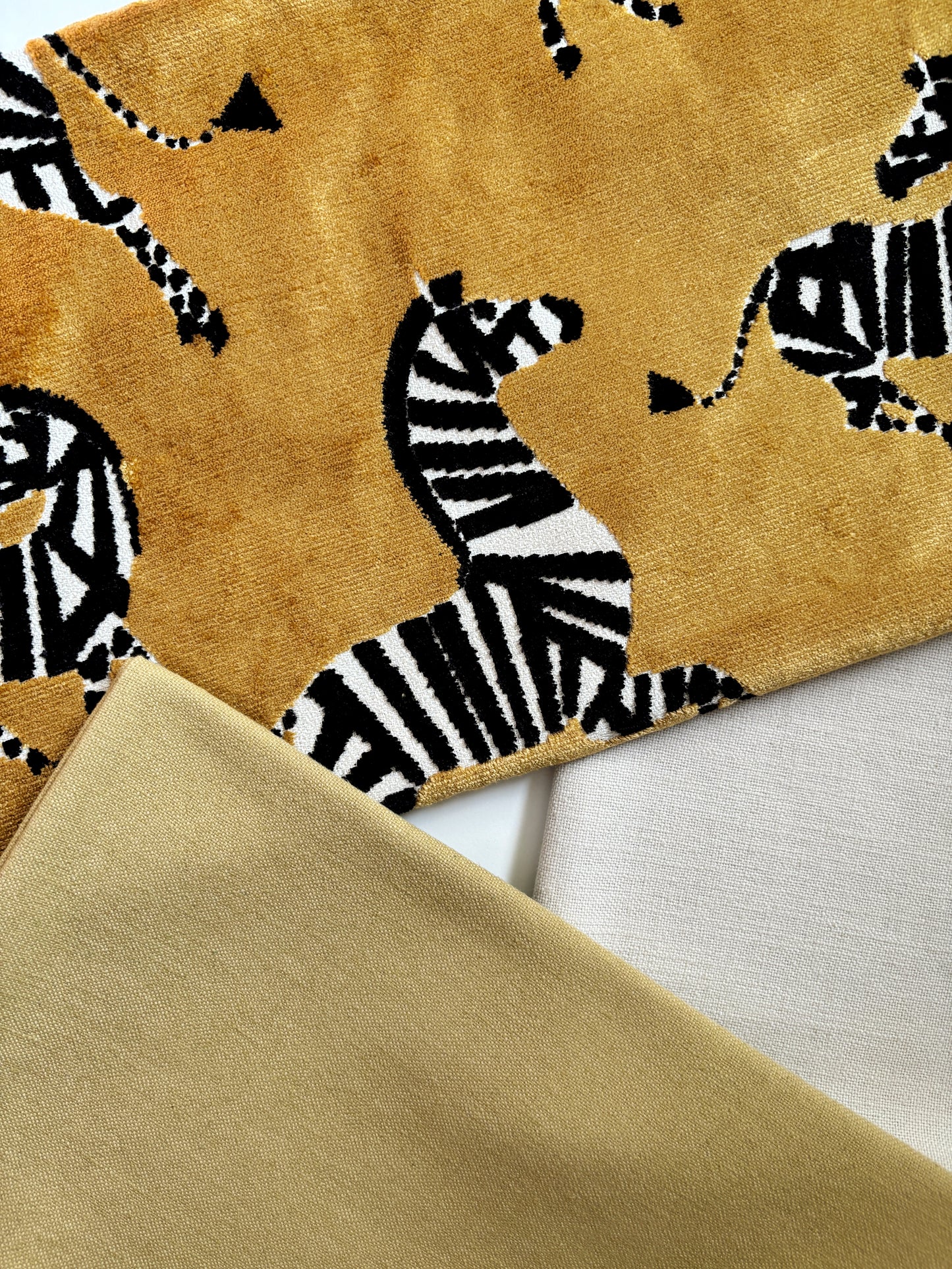Dancing Zebra Pillow in Saffron