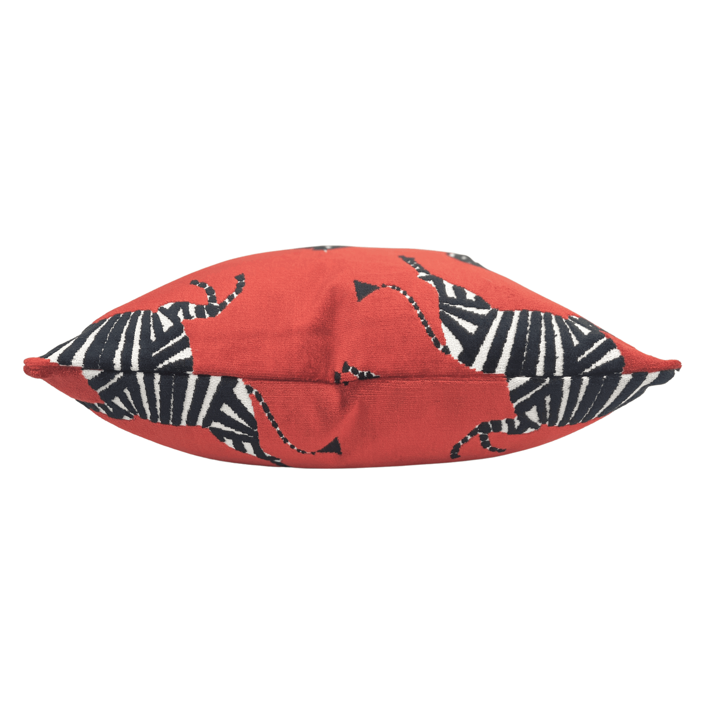 Dancing Zebra Pillow in Garnet