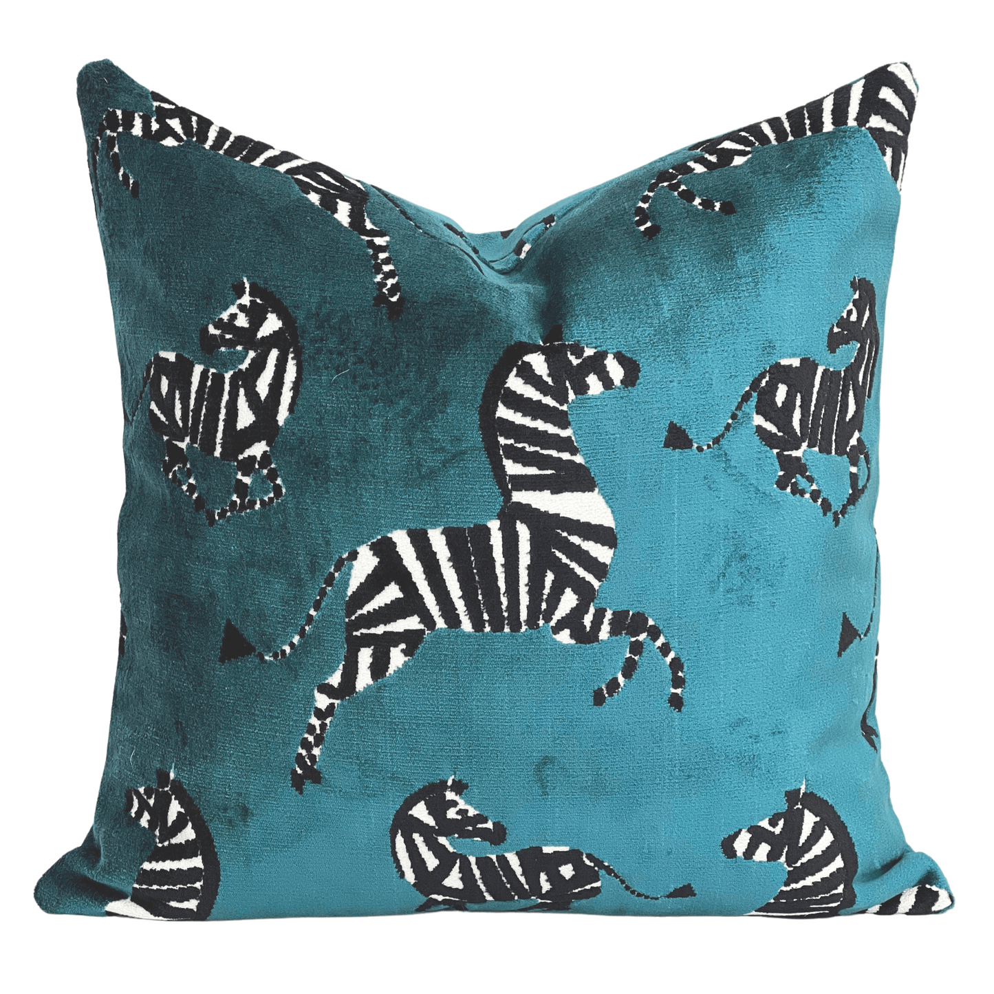 Dancing Zebra Pillow in Teal