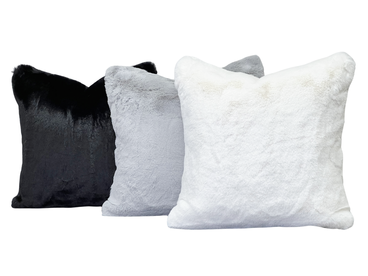 black fur decorative toss pillow