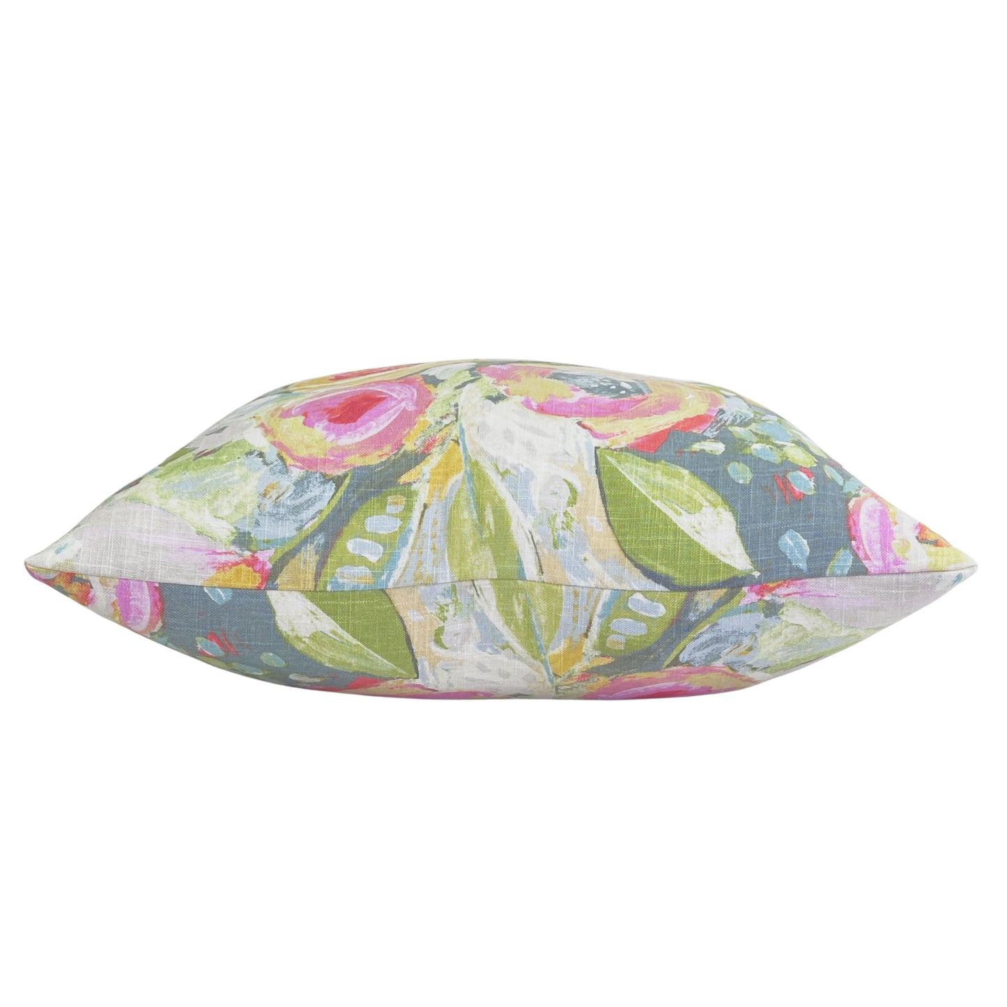 bright floral linen toss pillow