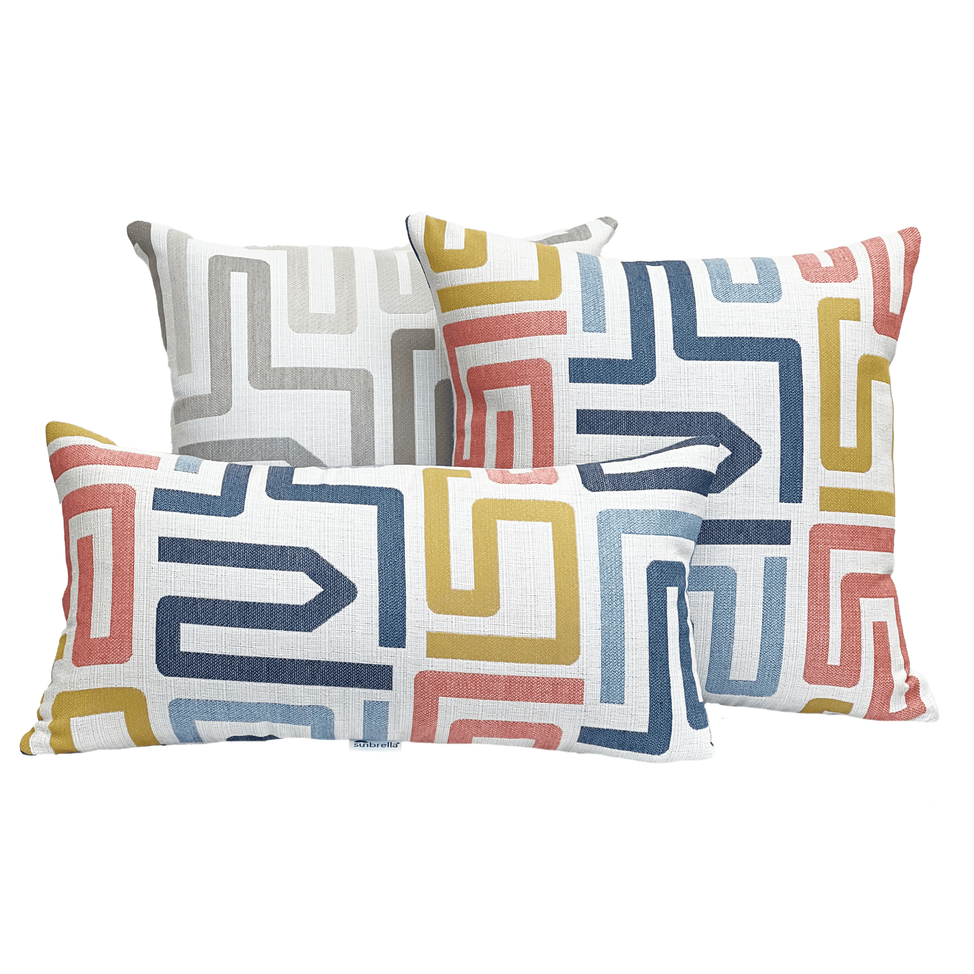 geometric sunbrella outdoor patio pillows