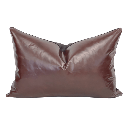 Tanner Leather Pillow in Brun
