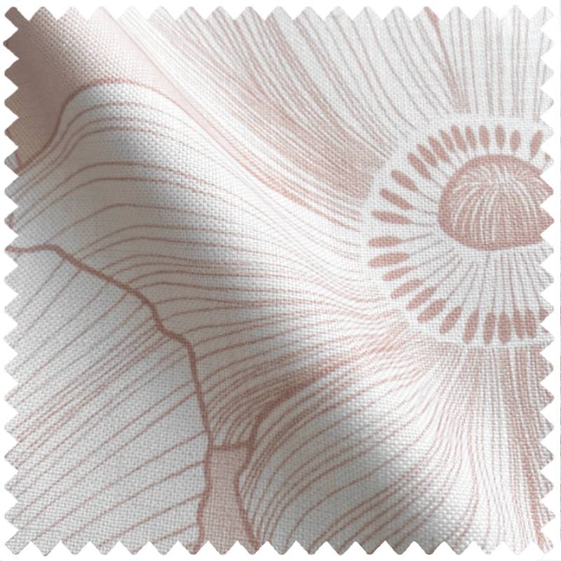 cotton floral pink poppy printed fabric