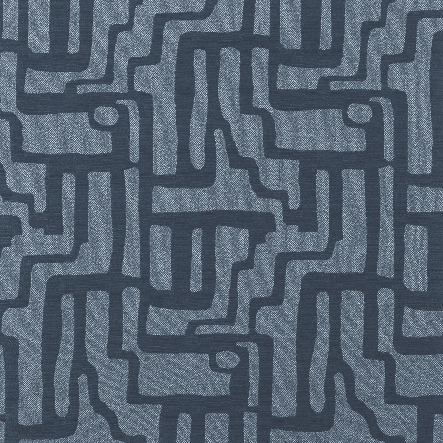 navy blue geometric print pillow in sunbrella fabric