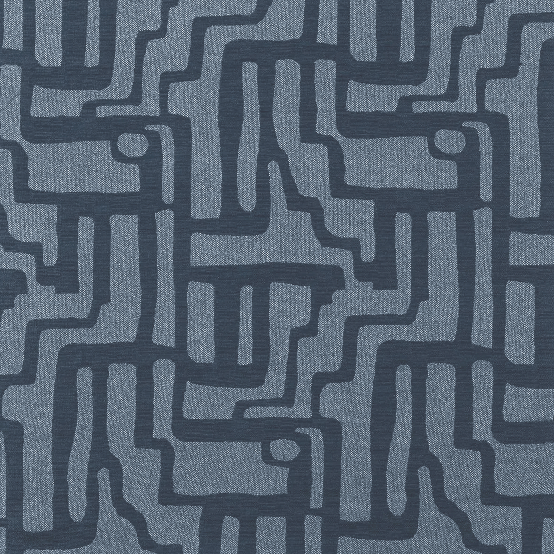 navy blue geometric print pillow in sunbrella fabric