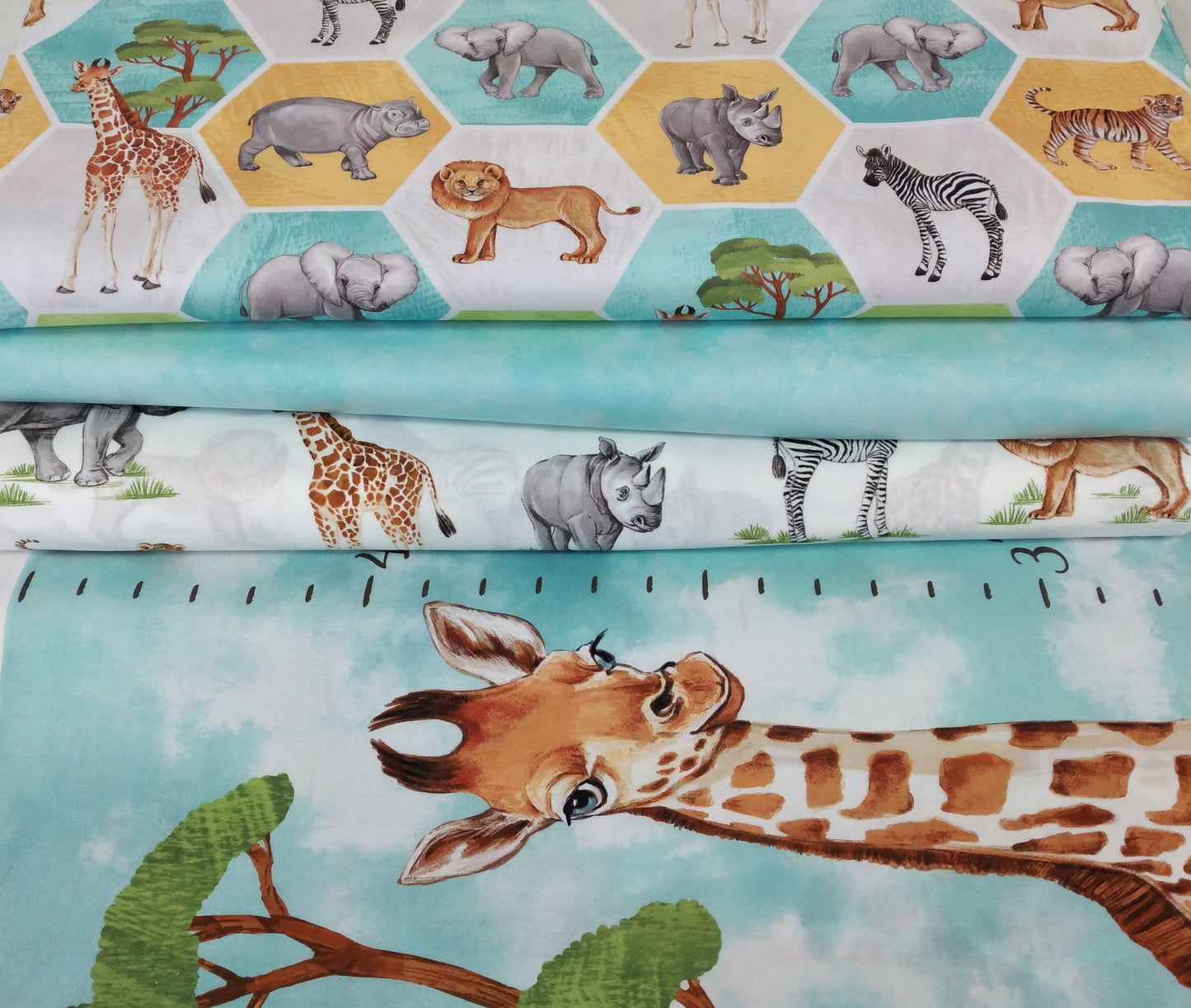 Baby Safari Hexagon Background by Northcott 1/2yd Cuts