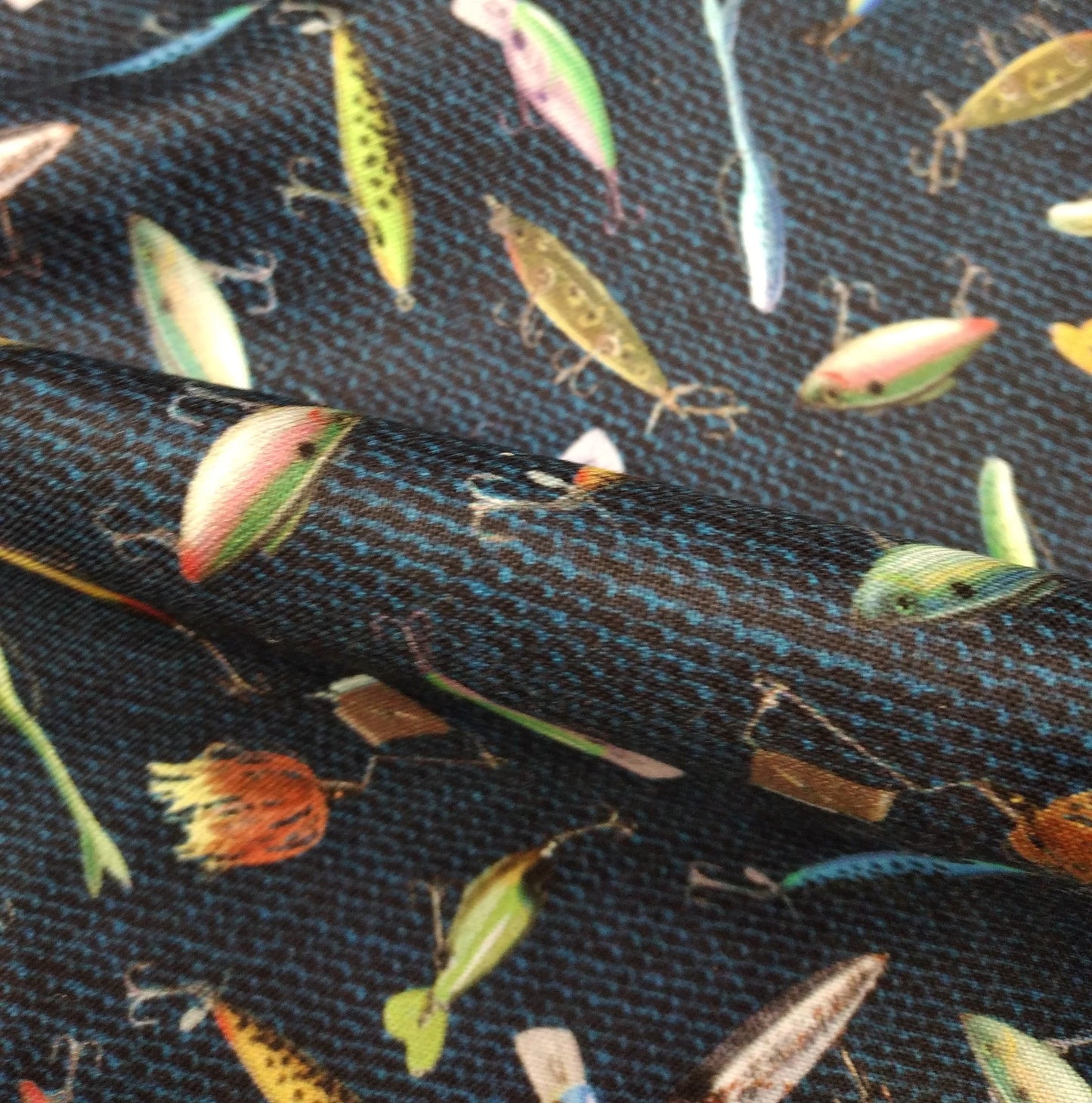 Hooked - Lures Navy Multi by Northcott 1/2yd Cuts