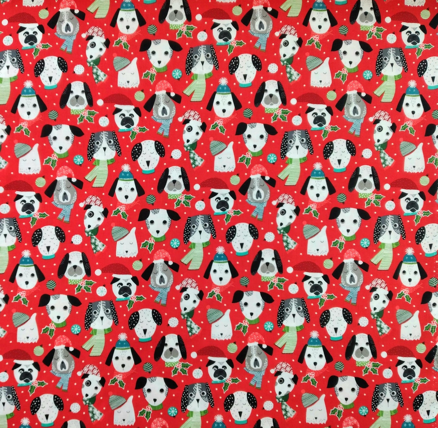 Santa Paws - Dog Heads by Northcott Fabrics 1/2yd Cuts