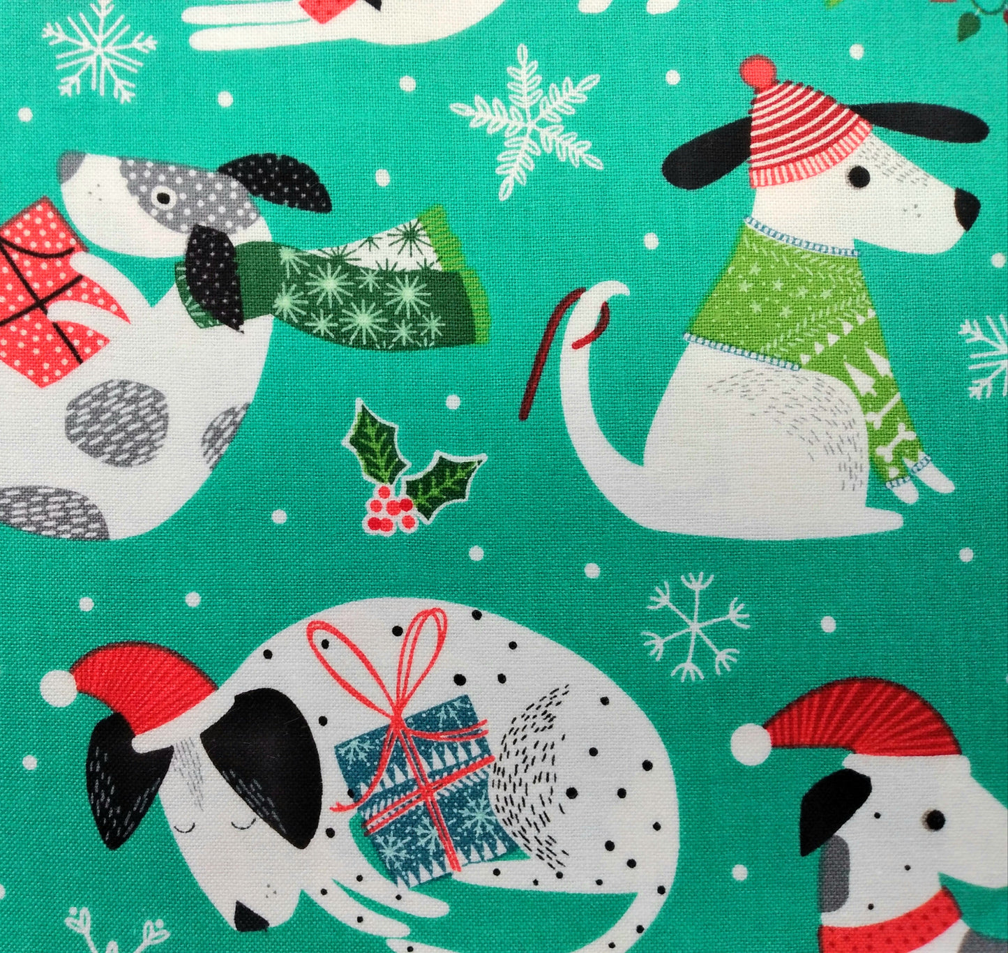 Santa Paws - Dogs (Turquoise) by Northcott Fabrics 1/2yd Cuts