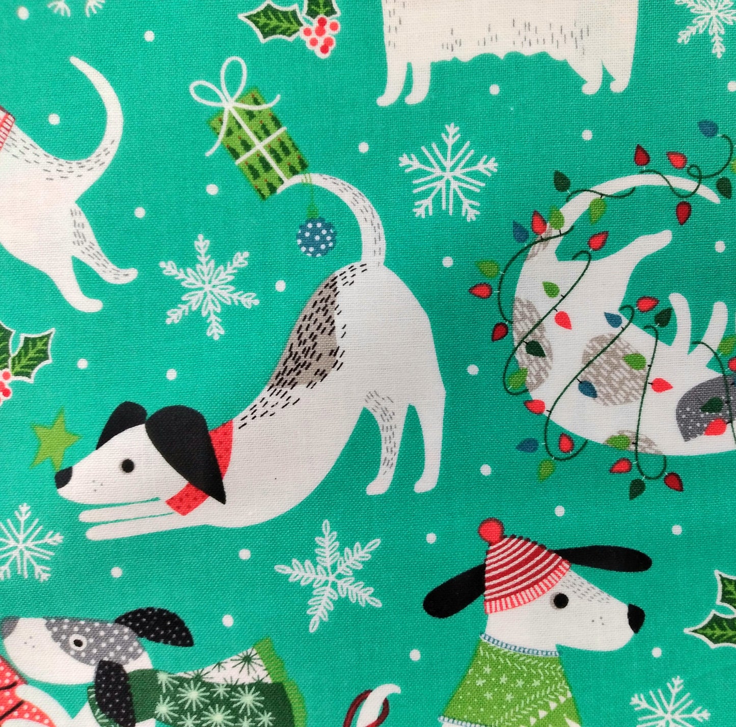 Santa Paws - Dogs (Turquoise) by Northcott Fabrics 1/2yd Cuts