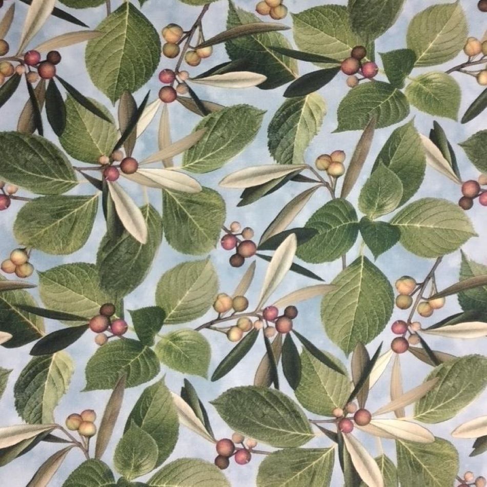 Leaves and Berries Blue Multi by Northcott 1/2yd Cuts