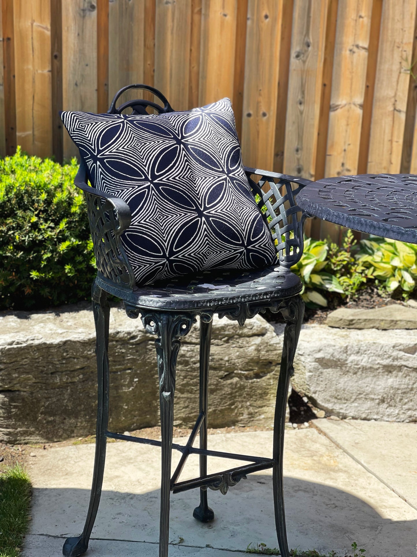 Sunbrella® Mandala Pillow in Navy 20"x 20"