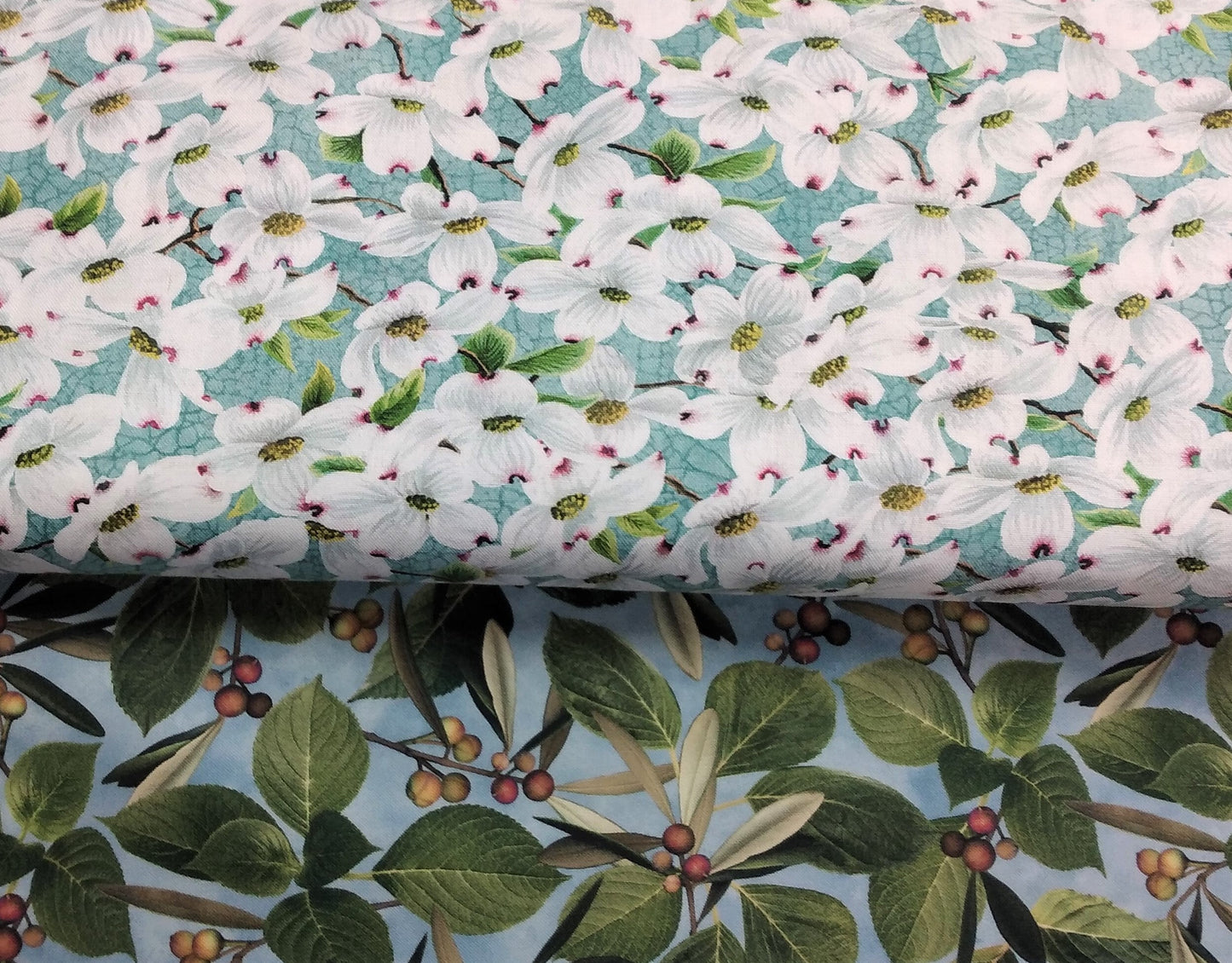 Leaves and Berries Blue Multi by Northcott 1/2yd Cuts