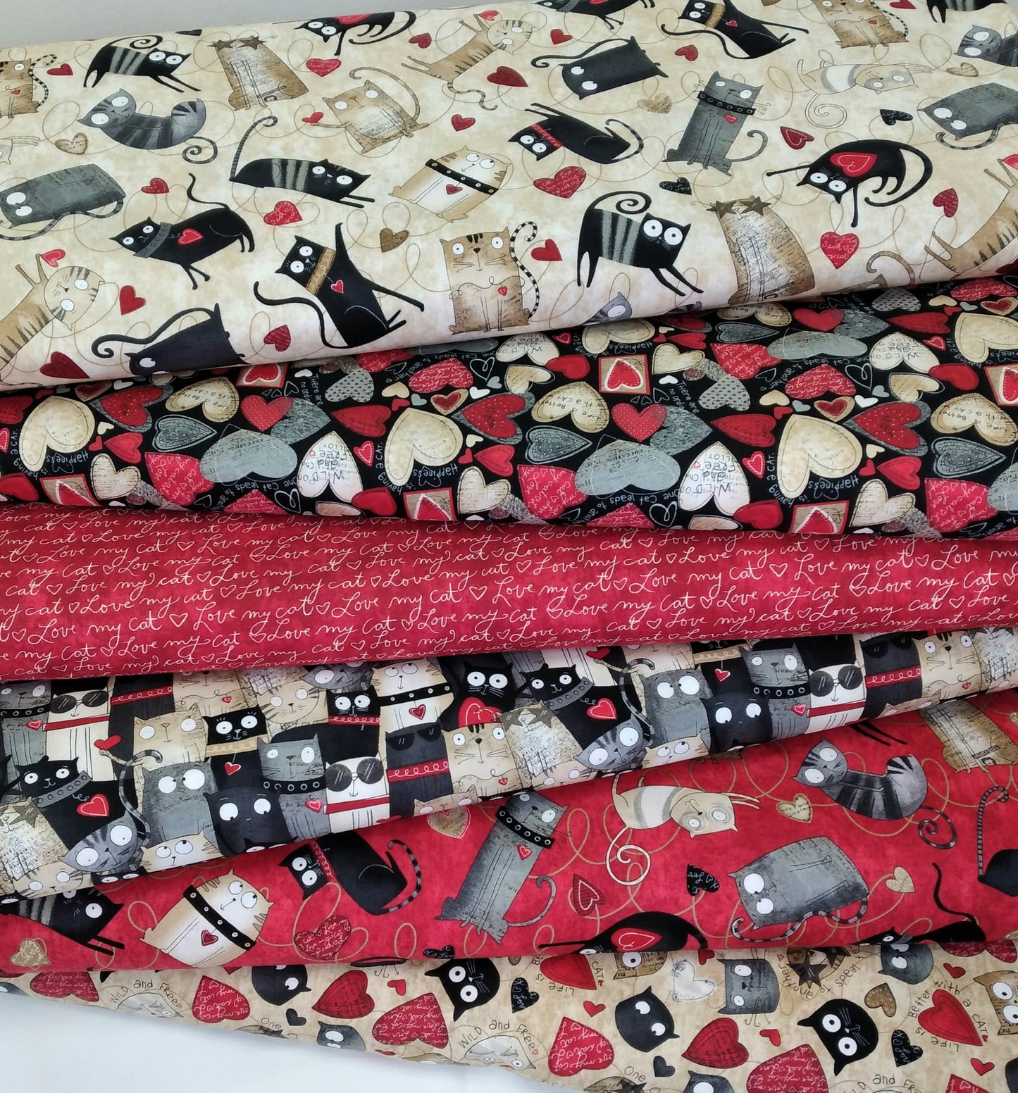 No Ordinary Cats - Packed Cats - Black Multi by Northcott 1/2yd Cuts