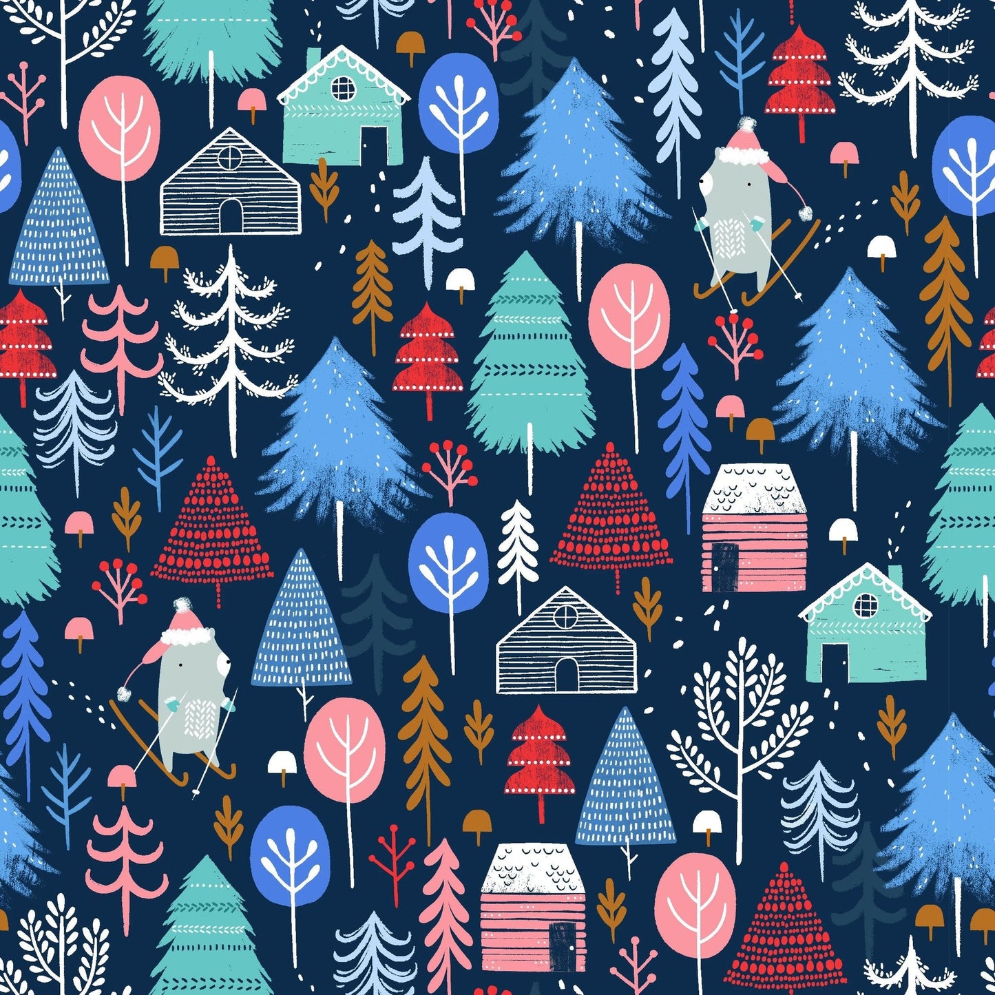 Snow Much Fun - Navy Blue by Dashwood Studio 1/2yd Cuts