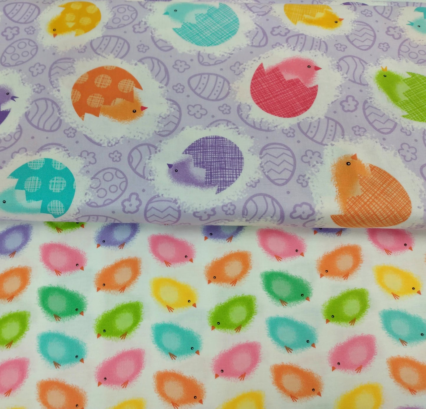 Spring Chickens Feeding Frenzy by Northcott Fabrics 1/2yd Cuts 2 Coordinating Fabrics