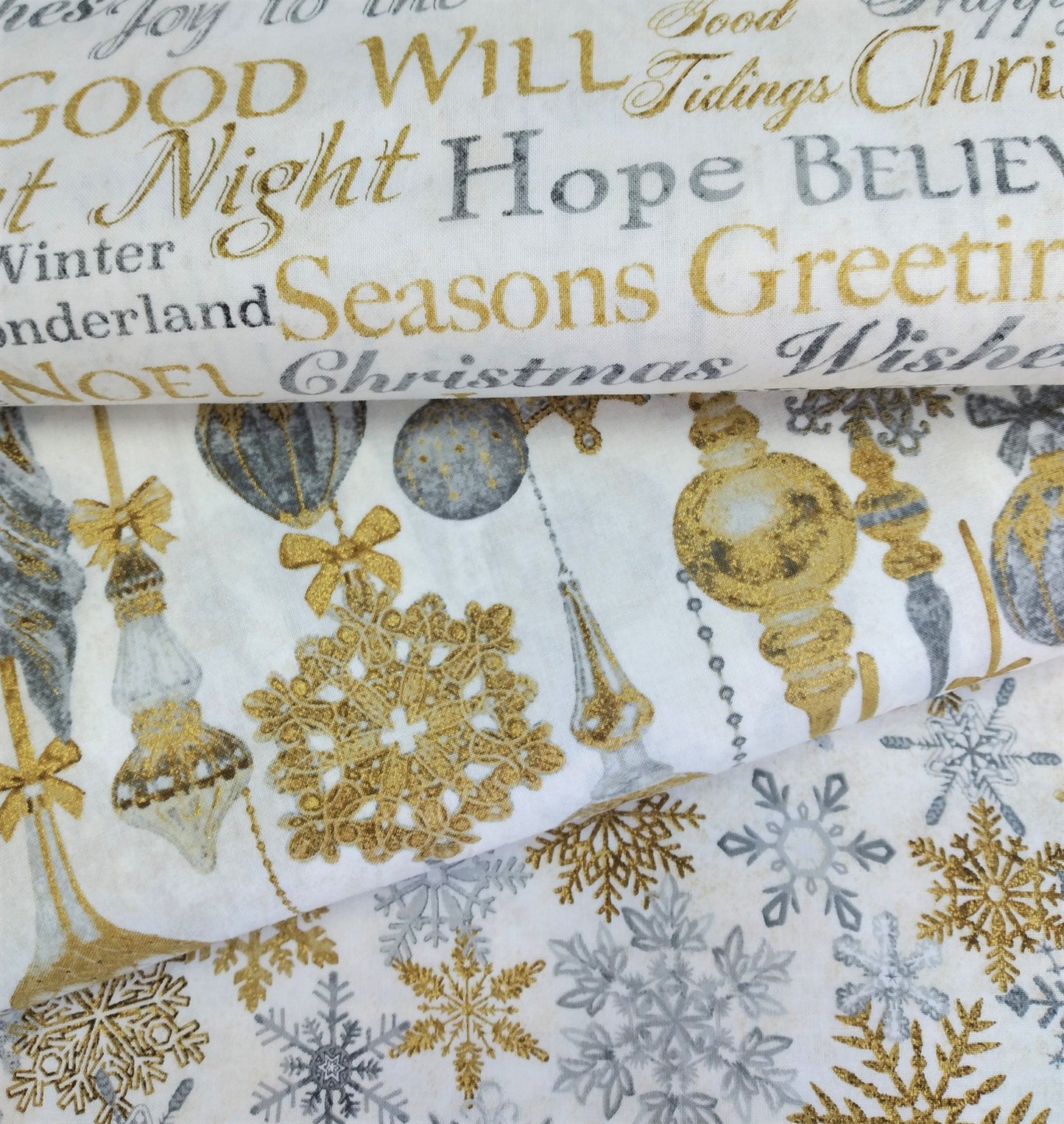 White Christmas - Snow Flakes by Northcott Fabrics 1/2yd Cuts