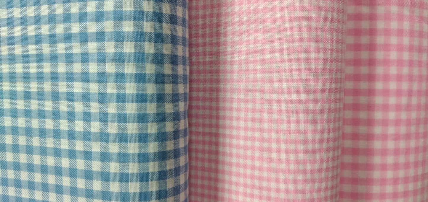 Gingham Pink 1/8 1/2yd Cuts