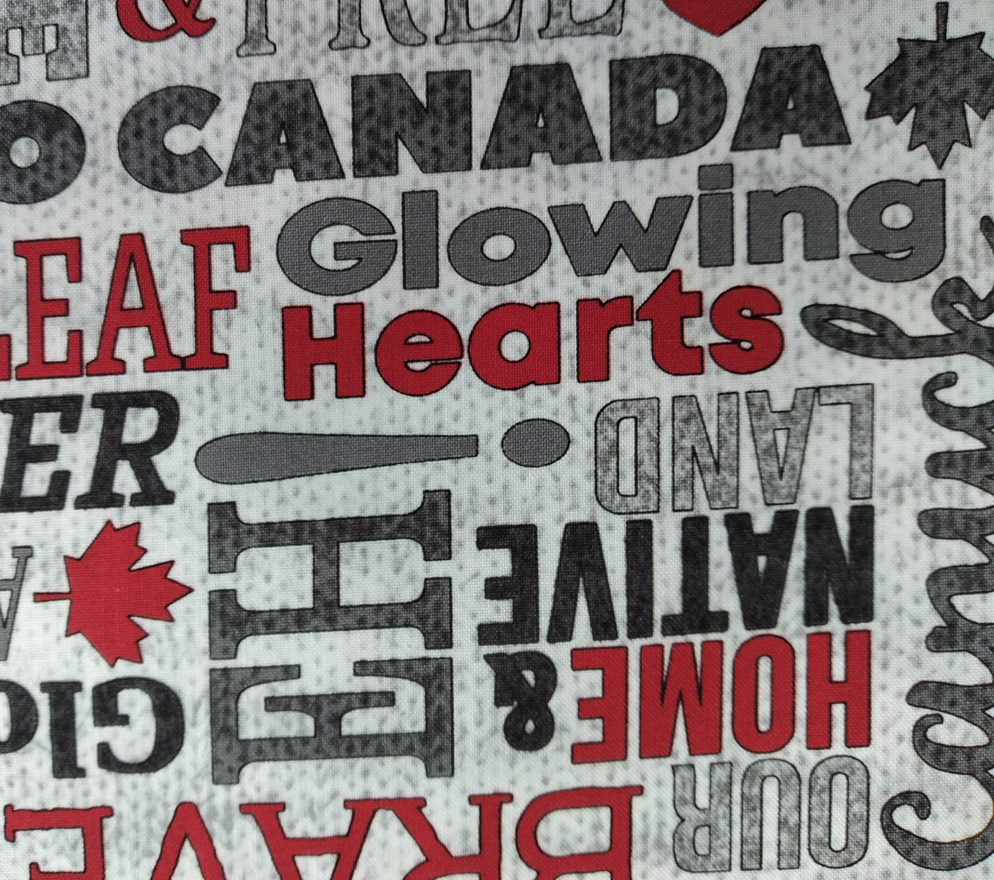 Canadiana - My Canada, Words Light Grey by Northcott 1/2yd Cuts