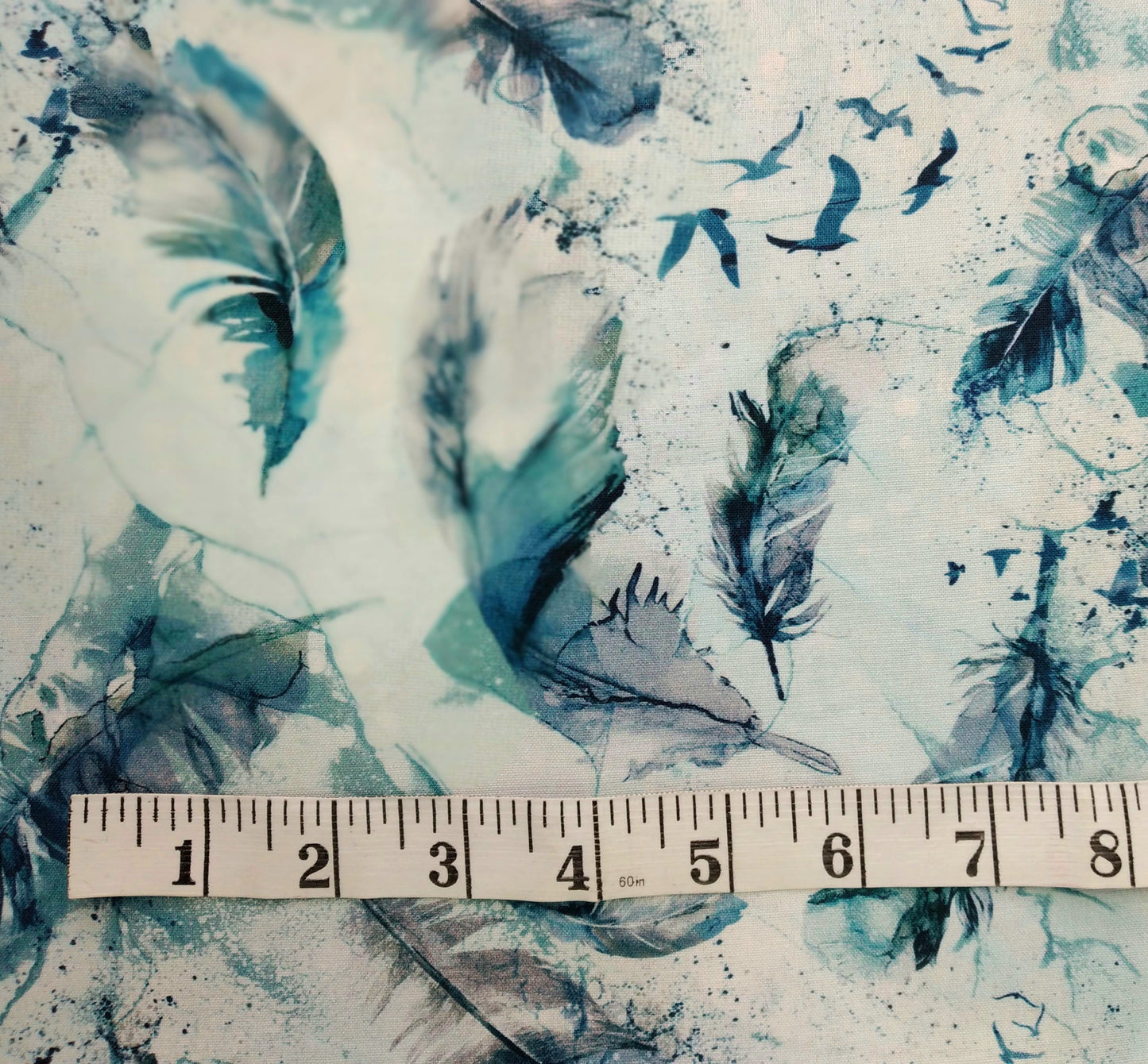 Soar - Feathers, Moody Blues Light by Northcott 1/2yd Cuts