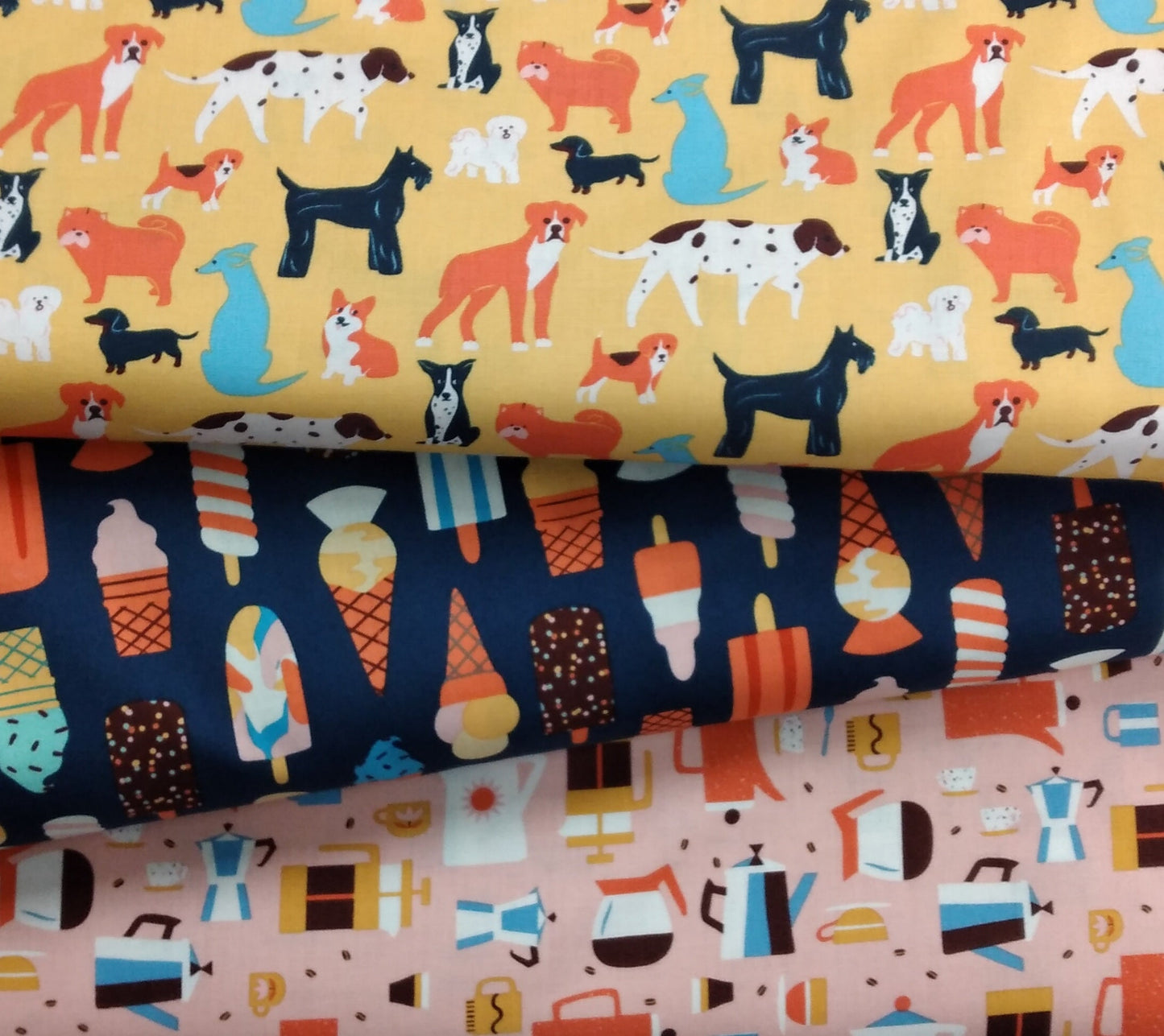 Ice Cream Navy Multi by Figo Fabrics 1/2yd Cuts