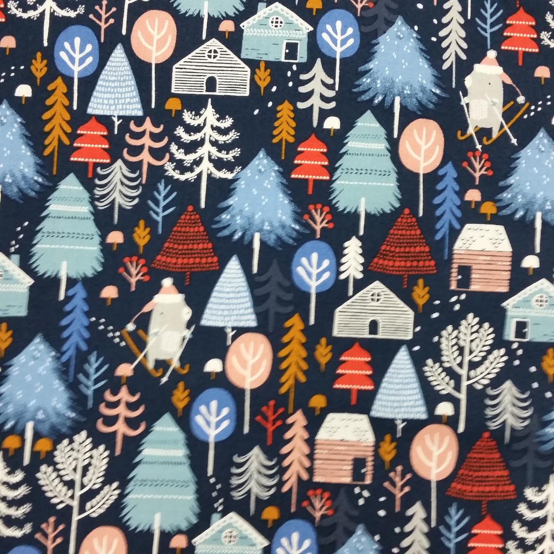 Snow Much Fun - Navy Blue by Dashwood Studio 1/2yd Cuts