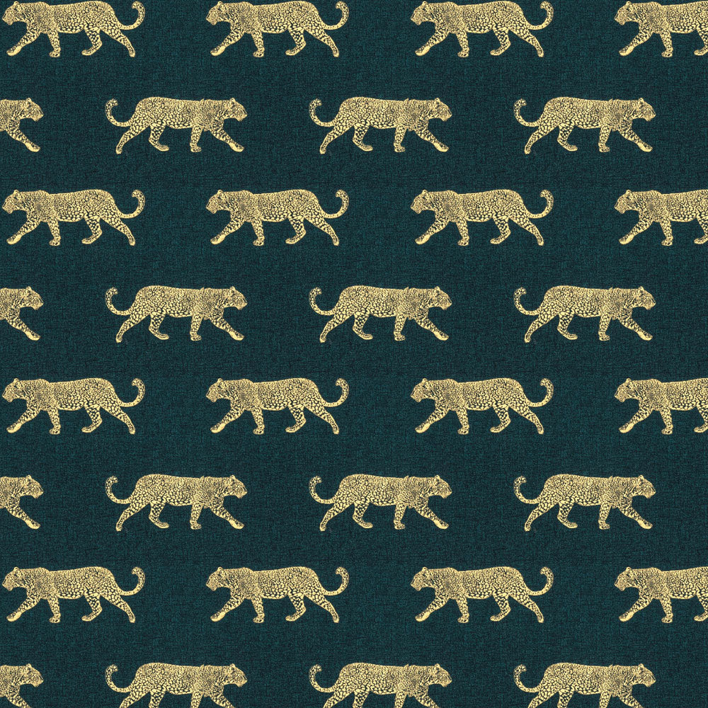 panther print block print animal printe fabric