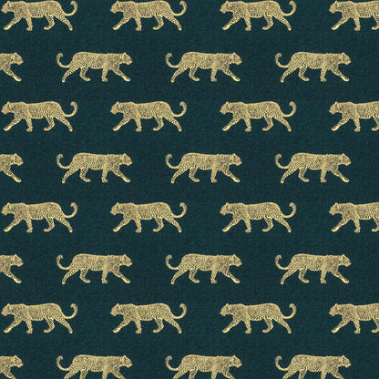 panther print block print animal printe fabric