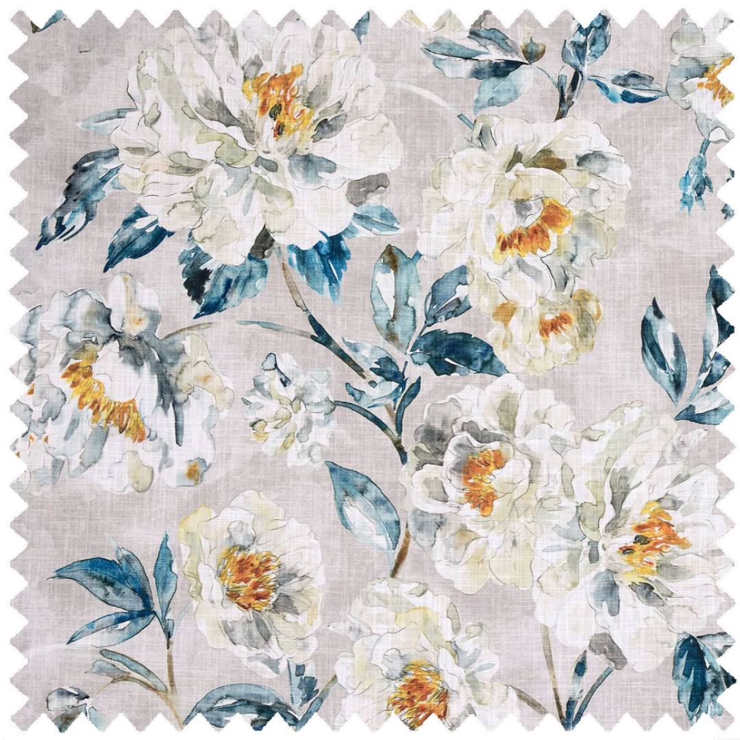  Elegance and femininity in a pale blue-grey palette with wispy foliage and orange pops. A beautiful and fun throw pillow to freshen up your home or bedding decor for any season. 