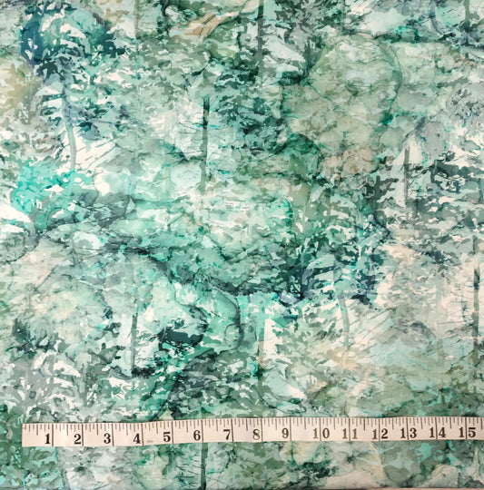 "Cedarcrest Falls - Light Trees" BY NORTHCOTT FABRICS COLOUR: DP26909-62 Light Teal