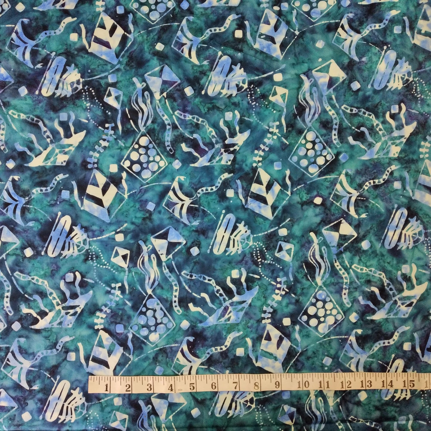 "Taking Flight - Kites" BY BANYAN BATIKS COLOUR: 83161-63 Teal