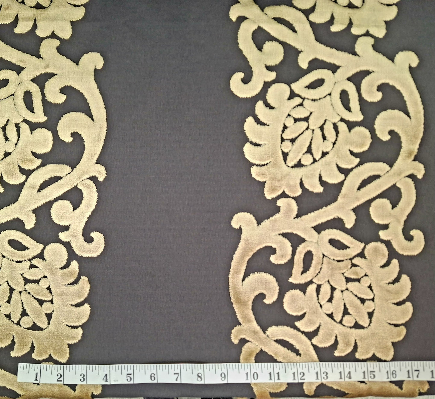 Balfour Onyx Cut Velvet Upholstery Fabric