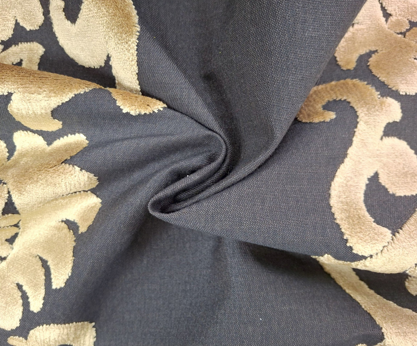 Balfour Onyx Cut Velvet Upholstery Fabric