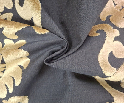 Balfour Onyx Cut Velvet Upholstery Fabric