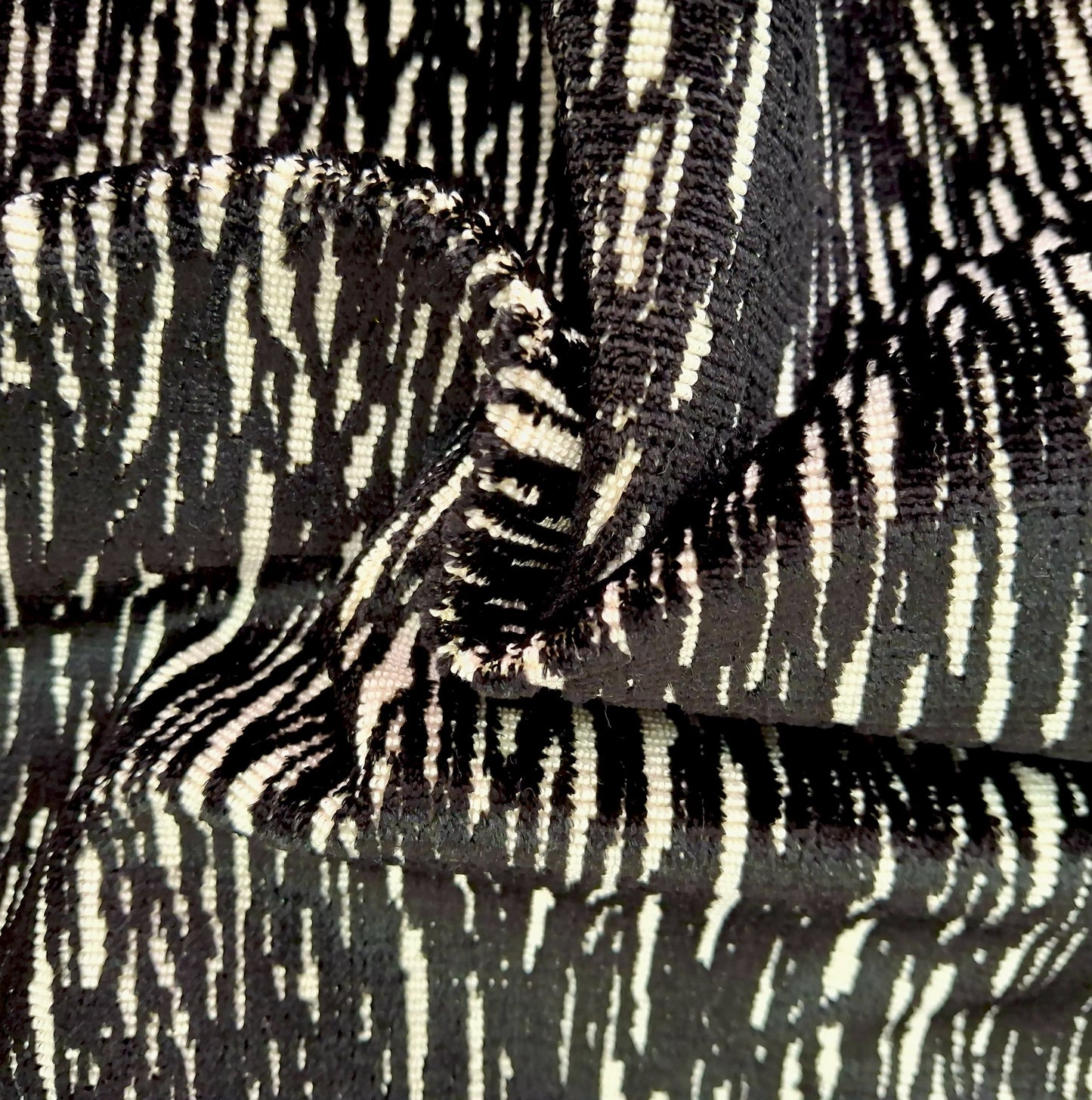 Twigs Onyx Cut Velvet Upholstery Fabric