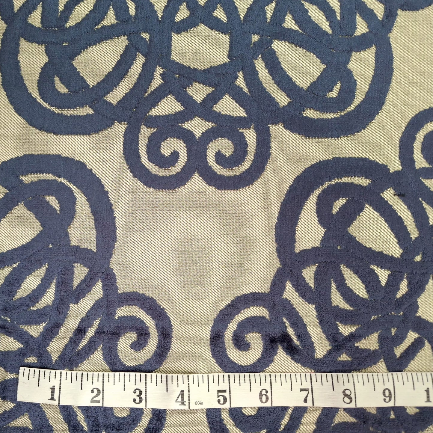 Mandala Midnight Cut Velvet Upholstery Fabric