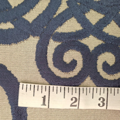 Mandala Midnight Cut Velvet Upholstery Fabric