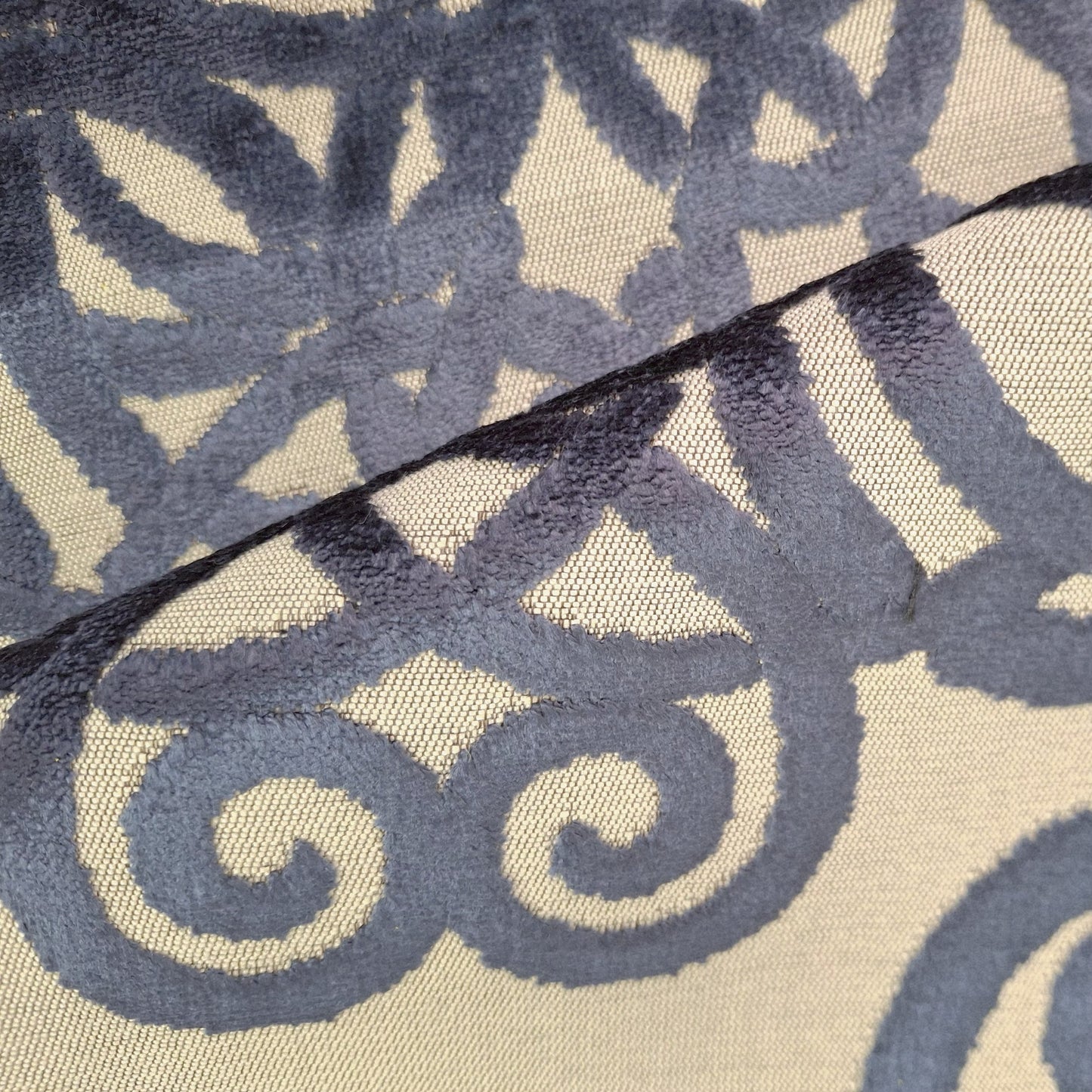 Mandala Midnight Cut Velvet Upholstery Fabric