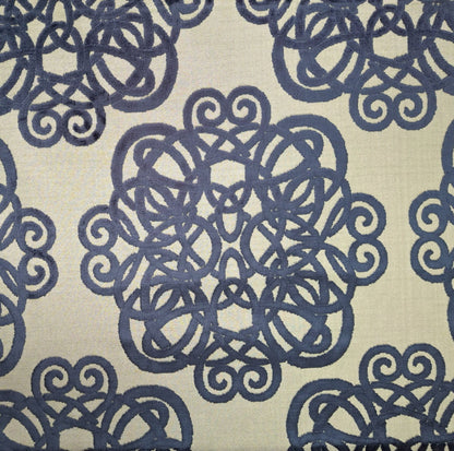 Mandala Midnight Cut Velvet Upholstery Fabric