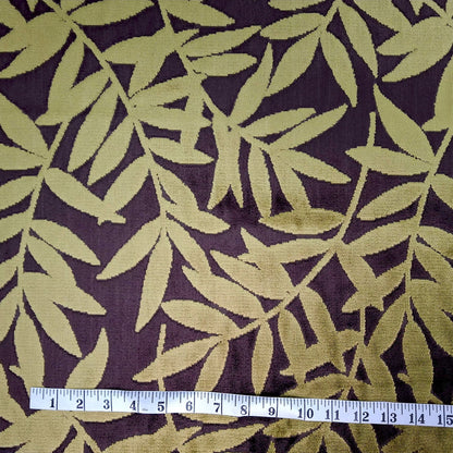 Spring Leaf, Green Tea Cut Velvet Upholstery Fabric