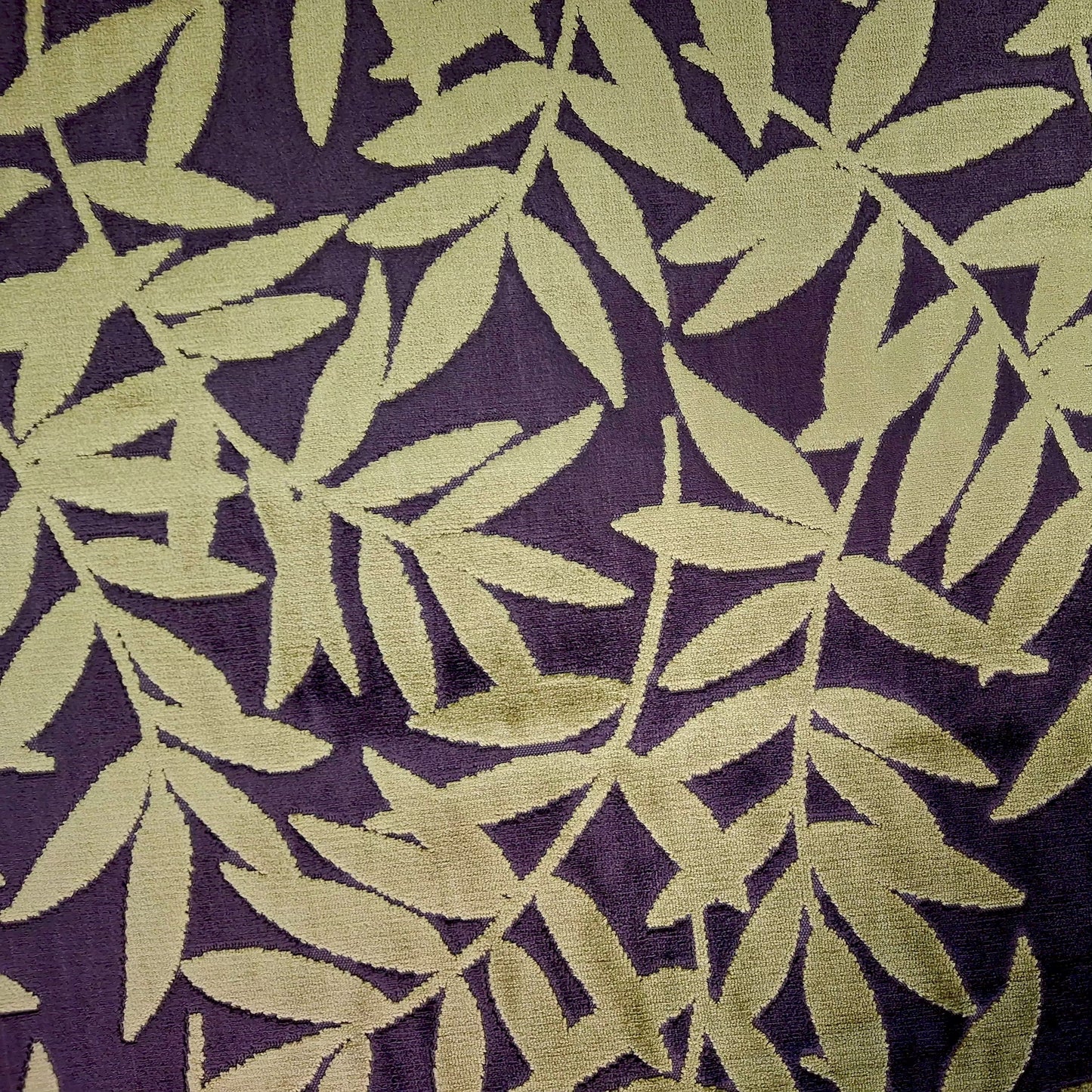 Spring Leaf, Green Tea Cut Velvet Upholstery Fabric